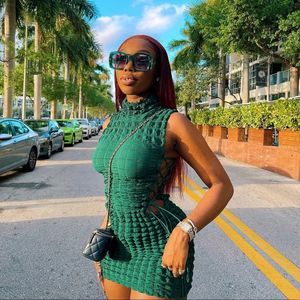 Green mini dress
